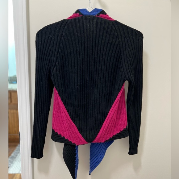 Mona Leah Couture Paris Minimalist Block Color Sweater Cardigan - Picture 4 of 5